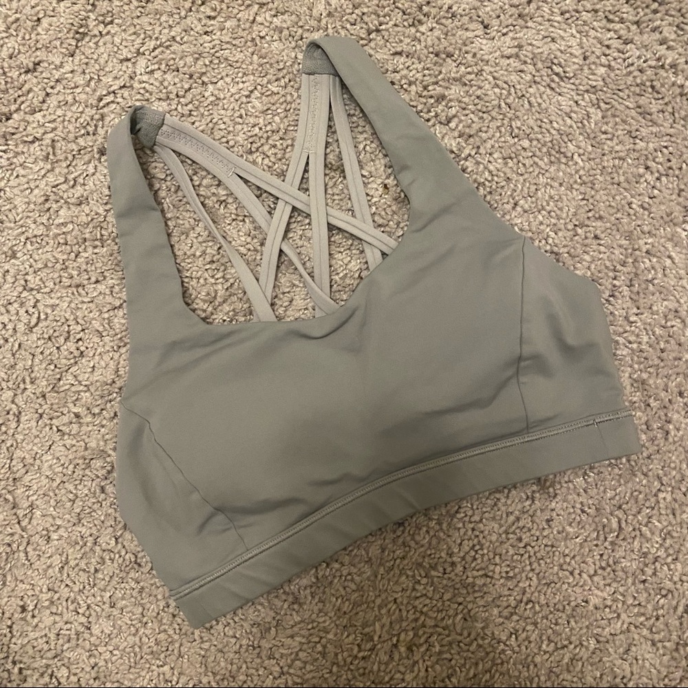 Lululemon Grey Cross Back Sports Bra Size 4
